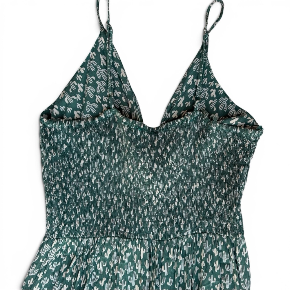 Angie Green Cactus 🌵 Print Cutout Midi Dress Festival Western Boho Large - Picture 5 of 7